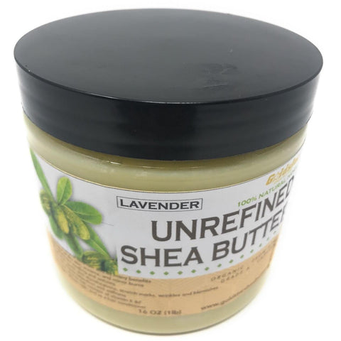 Goldstar Grade A 100% Raw Natural Unrefined Shea Butter with LAVENDER (16 OZ)