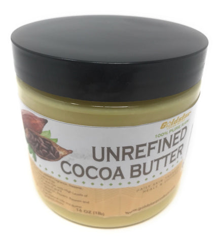 Goldstar 100% Pure Raw Unrefined Cocoa Butter - 16OZ (1 Pound)