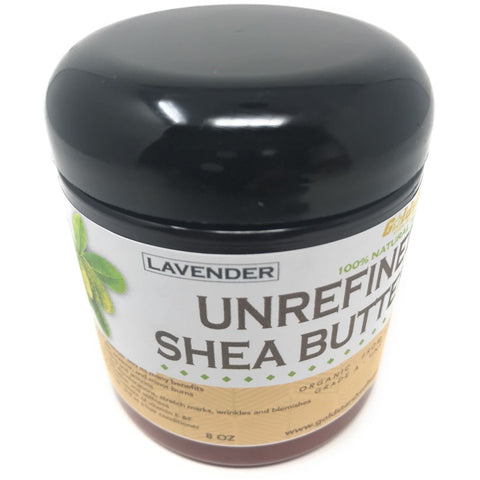 Goldstar Grade A 100% Raw Natural Unrefined Shea Butter with LAVENDER (8 OZ)