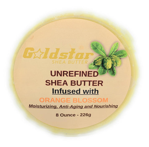 100% Raw Shea Butter Infused With Orange Blossom - 8 OZ